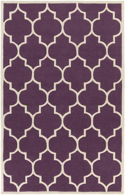 Azusa Modern Purple/Off-White Area Rug