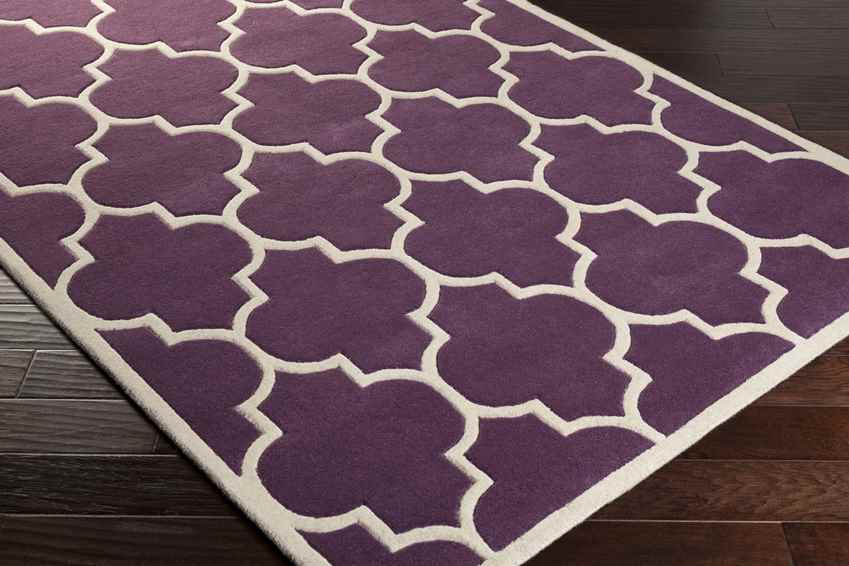 Azusa Modern Purple/Off-White Area Rug