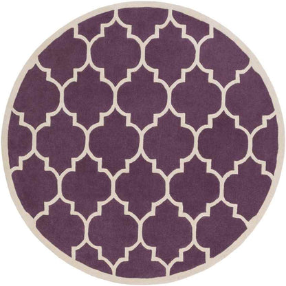 Azusa Modern Purple/Off-White Area Rug
