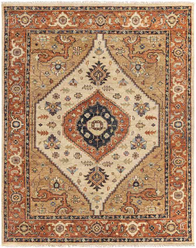 Lauren Traditional Burnt Orange Area Rug
