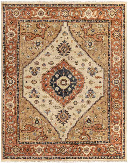 Lauren Traditional Burnt Orange Area Rug