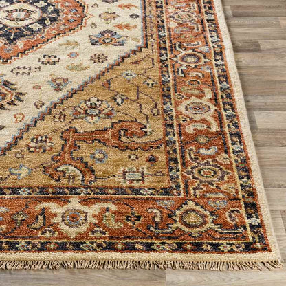 Lauren Traditional Burnt Orange Area Rug