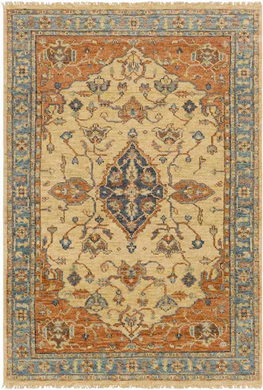 Laverne Traditional Burnt Orange Area Rug