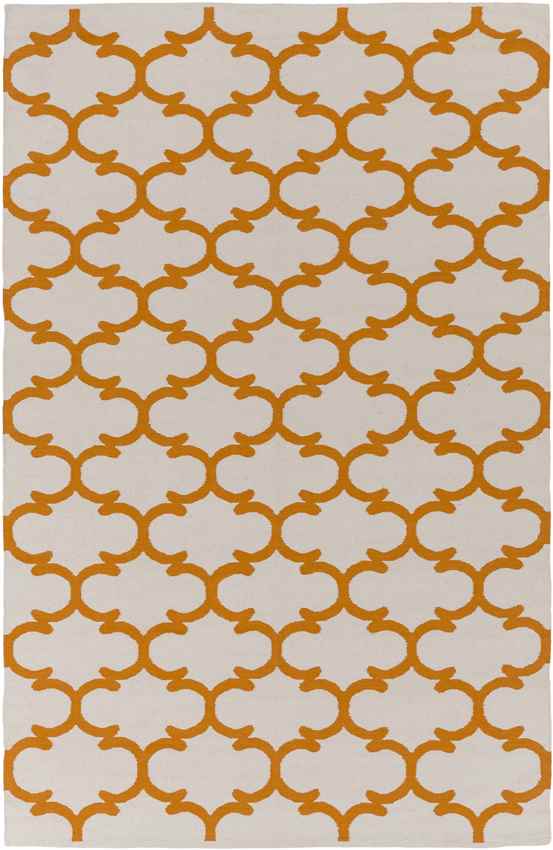Zeumeren Modern Ivory/Orange Area Rug