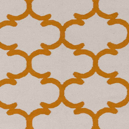 Zeumeren Modern Ivory/Orange Area Rug