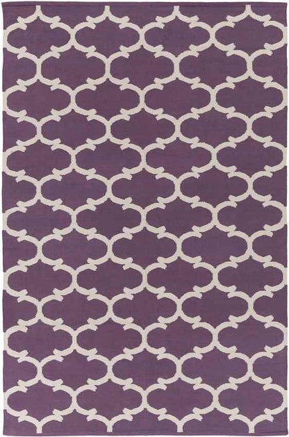 Zeumeren Modern Violet/Ivory Area Rug
