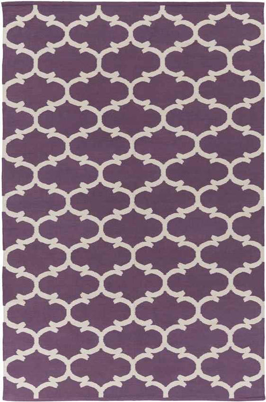 Zeumeren Modern Violet/Ivory Area Rug