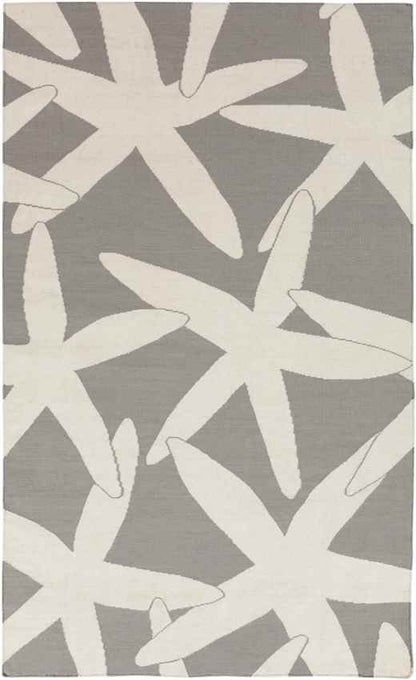 Blevins Coastal Light Gray & White Area Rug