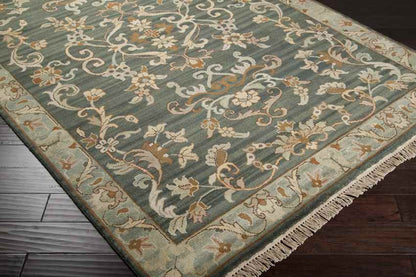 Bowdon Traditional Dark Green Area Rug