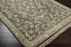 Bowdon Traditional Dark Green Area Rug