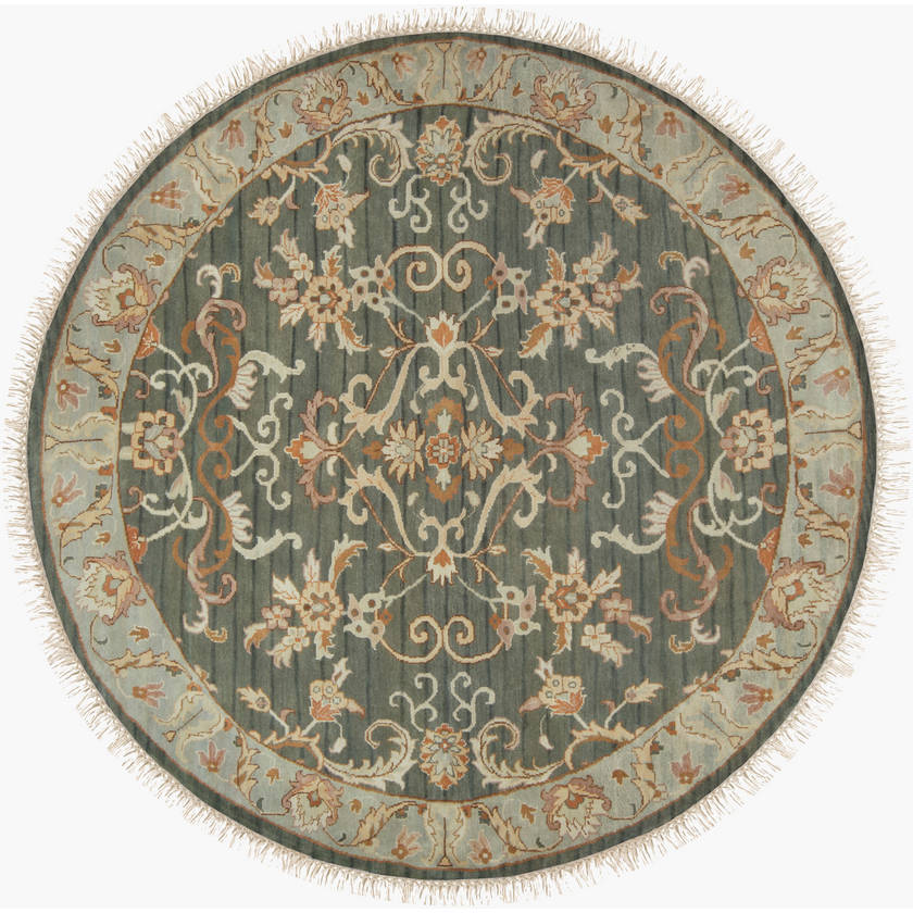 Bowdon Traditional Dark Green Area Rug
