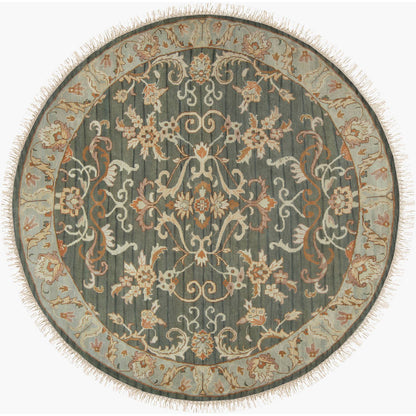 Bowdon Traditional Dark Green Area Rug