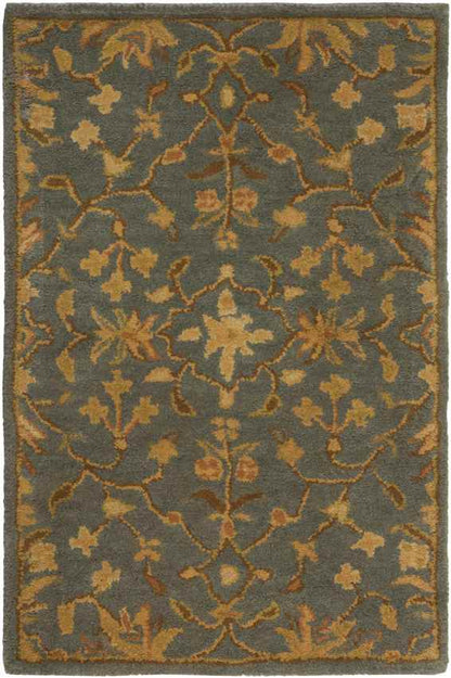 Rossburn Traditional Charcoal/Tan Area Rug
