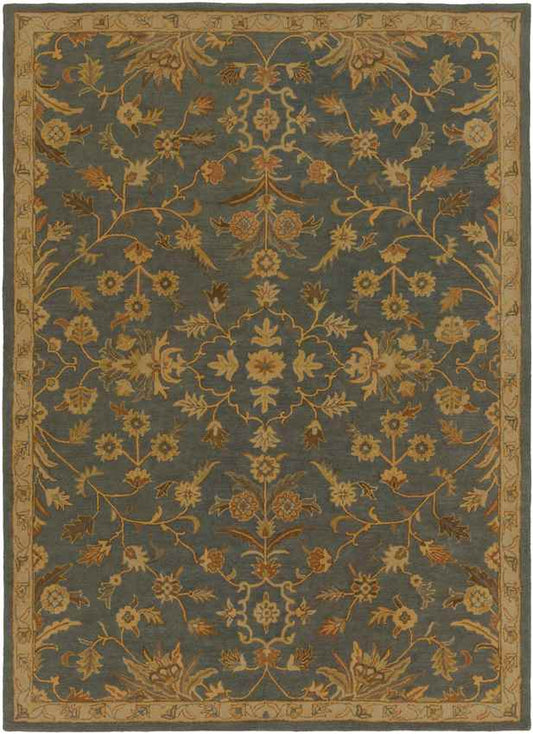 Rossburn Traditional Charcoal/Tan Area Rug