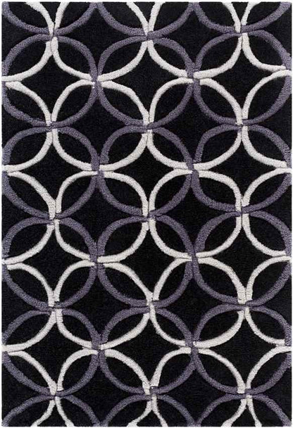 Vannes Modern Black/Charcoal Area Rug