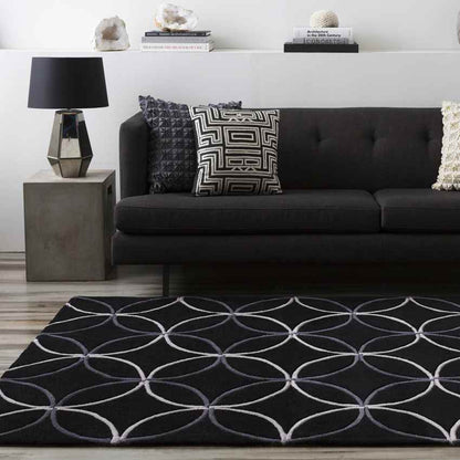 Vannes Modern Black/Charcoal Area Rug