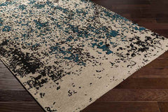 Coalville Modern Dark Teal/Grey/Black Area Rug