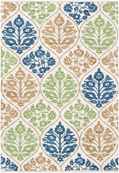 Dermott Cottage Green/Blue/Ivory Area Rug