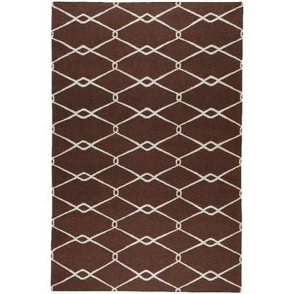 Dunsmuir Modern Chocolate and Ivory Area Rug