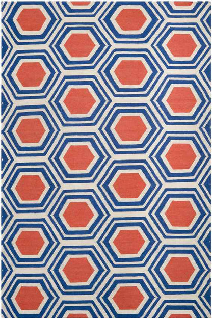 Dutton Modern Blue/Orange Area Rug