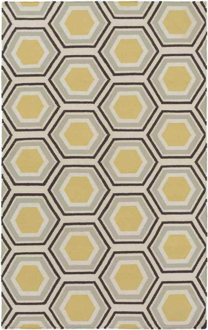 Dutton Modern Beige/Yellow/Black Area Rug