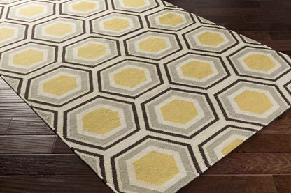 Dutton Modern Beige/Yellow/Black Area Rug