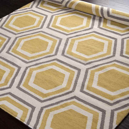 Dutton Modern Beige/Yellow/Black Area Rug