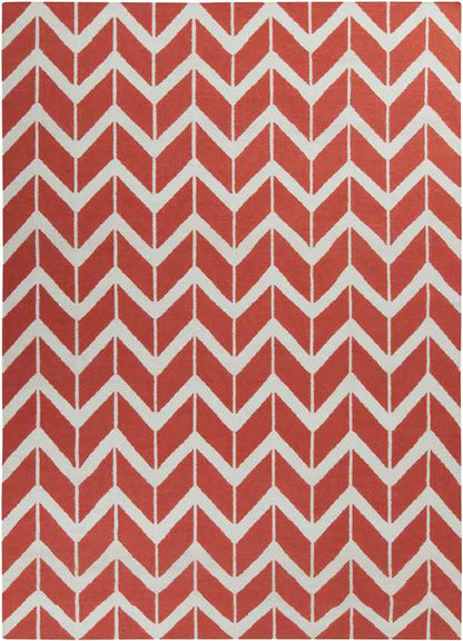 Dyer Modern Red/Bright Orange Area Rug
