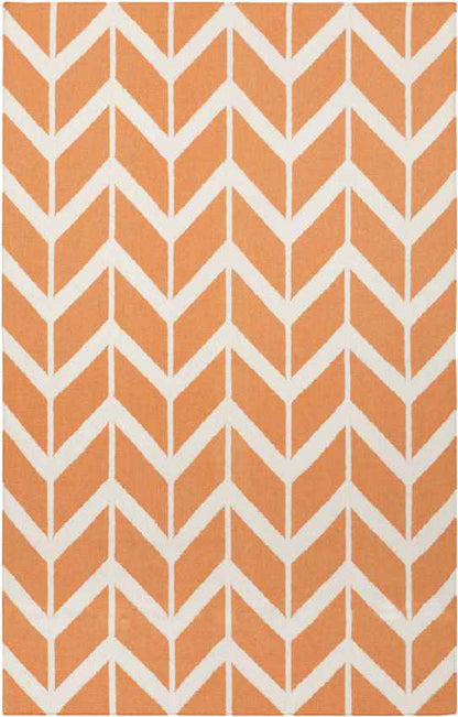 Dyer Modern Bright Orange/Cream Area Rug
