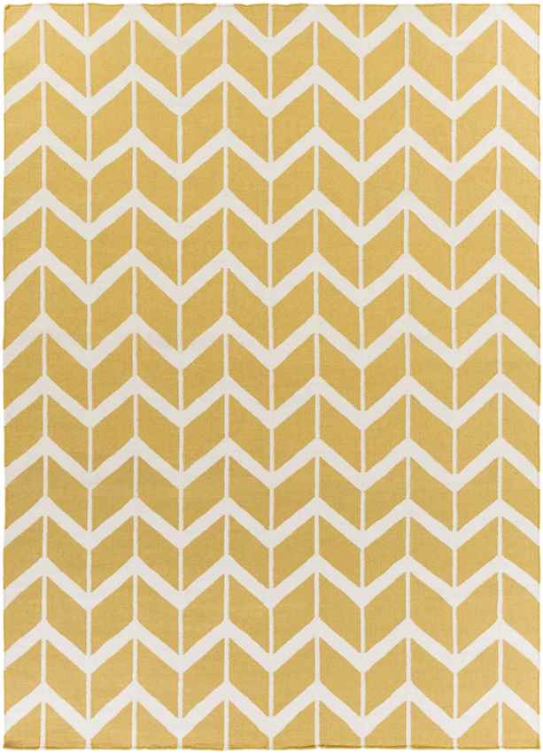 Dyer Modern Yellow/White Area Rug