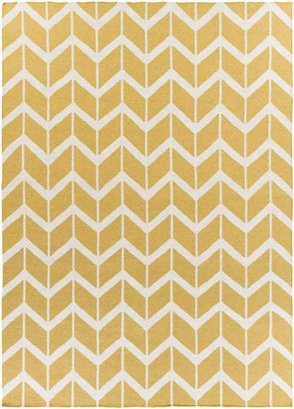 Dyer Modern Yellow/White Area Rug