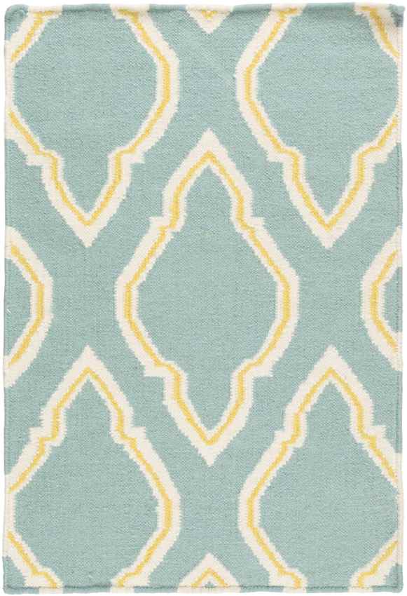 Duval Modern Aqua/Mustard Area Rug