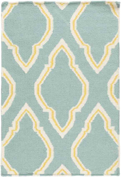 Duval Modern Aqua/Mustard Area Rug