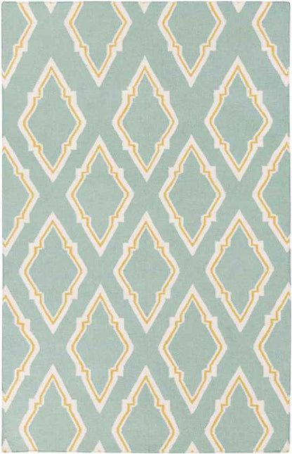 Duval Modern Aqua/Mustard Area Rug