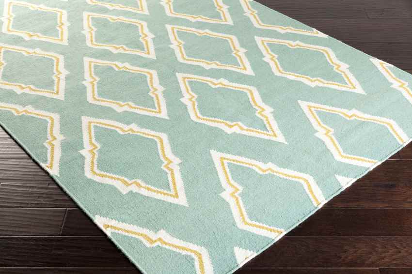 Duval Modern Aqua/Mustard Area Rug