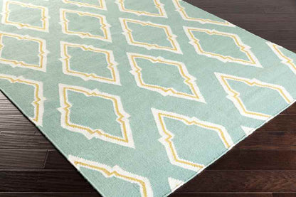 Duval Modern Aqua/Mustard Area Rug