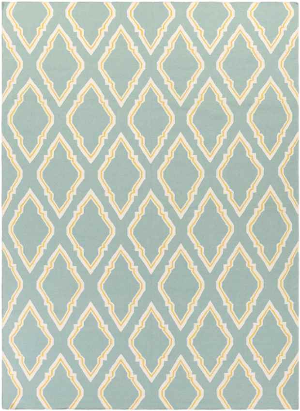 Duval Modern Aqua/Mustard Area Rug