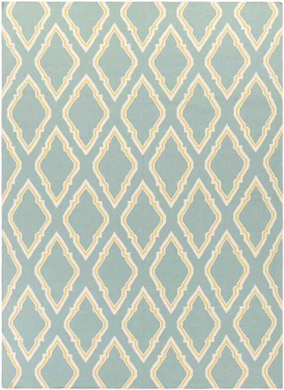 Duval Modern Aqua/Mustard Area Rug