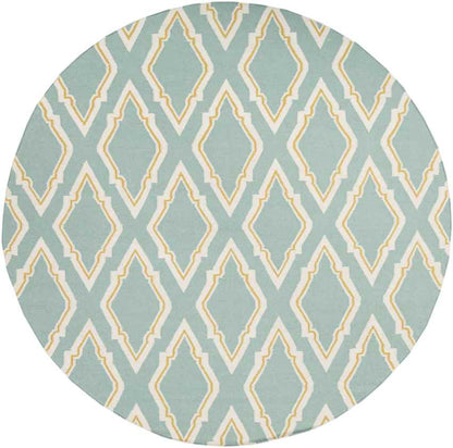 Duval Modern Aqua/Mustard Area Rug