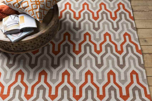Earle Modern Orange/Taupe Area Rug