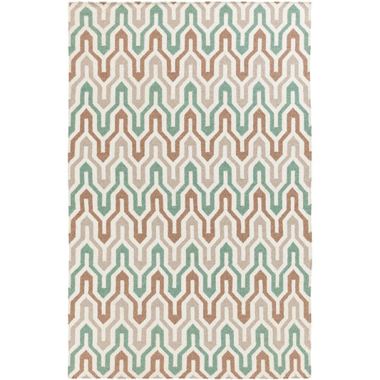 Earle Modern Orange/White Area Rug