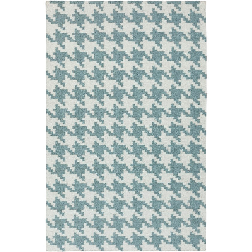 Elkmont Modern Ivory & Blue Area Rug