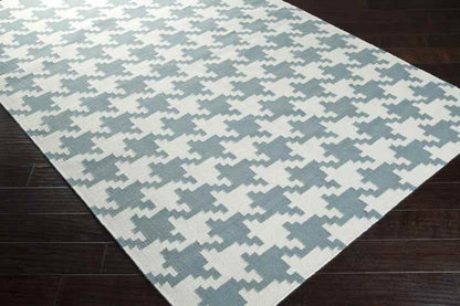 Elkmont Modern Ivory & Blue Area Rug