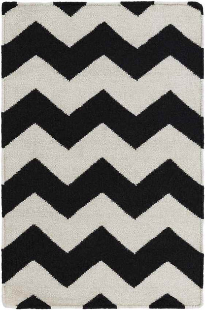 Emanuel Modern Jet Black/Winter White Area Rug