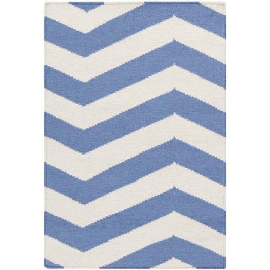 Emelle Modern Periwinkle/White Area Rug