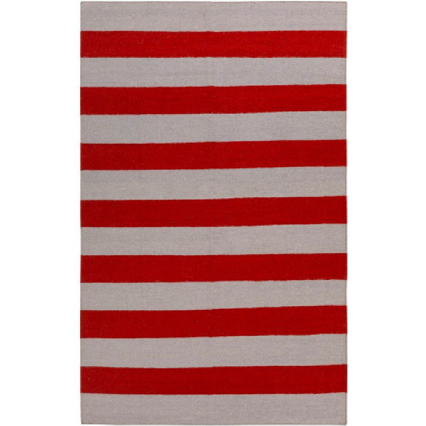 Nathaly Modern Red/Gray Area Rug