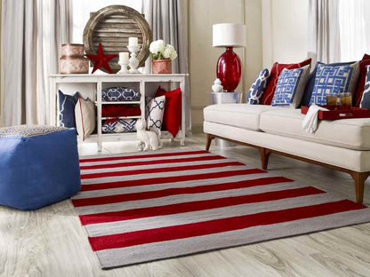 Nathaly Modern Red/Gray Area Rug