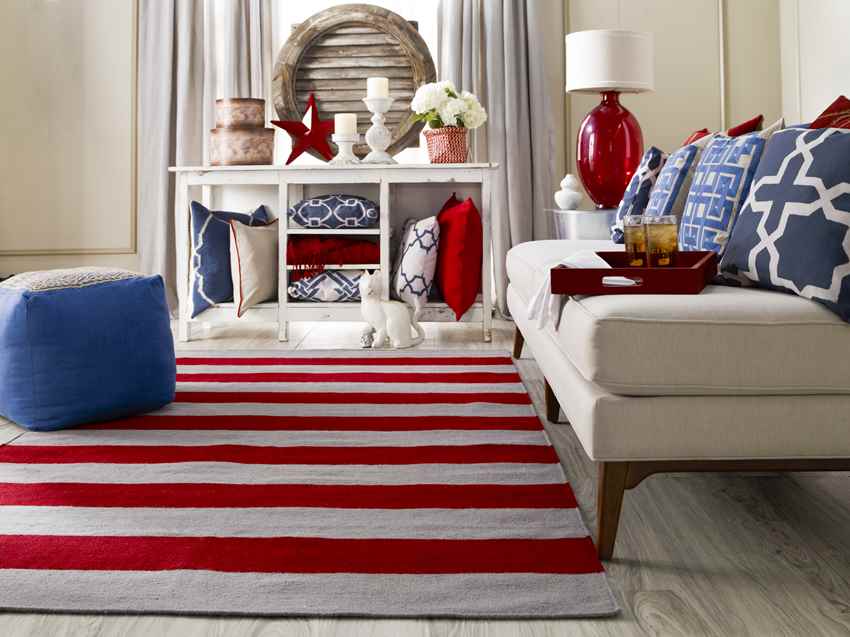 Nathaly Modern Red/Gray Area Rug