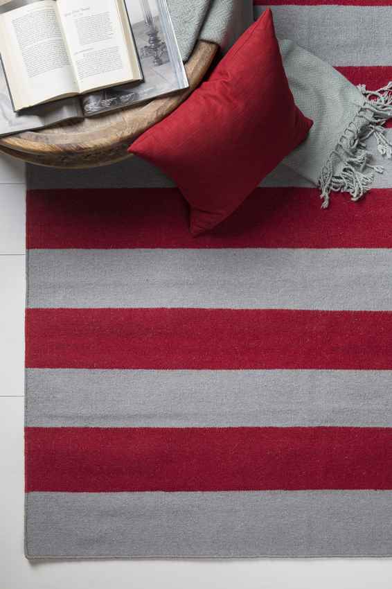 Nathaly Modern Red/Gray Area Rug