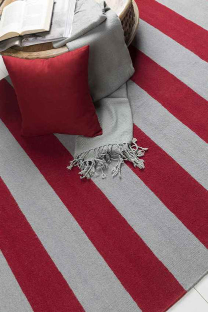 Nathaly Modern Red/Gray Area Rug